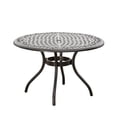 thumbnail image 2 of Outdoor Dining Table 48 Inch Round Cast Aluminum Patio Table with Umbrella Hole Weather Resistant Hammered Bronze Finish for Garden Backyard, 2 of 8