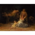 thumbnail image 2 of Francisco de Goya 14x12 Black Ornate Wood Framed Double Matted Museum Art Print Titled: Act of Violence Against Two Women (1810 - 1812), 2 of 5