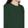 thumbnail image 4 of eloria Women's Top Round Neck Solid Color Full Sleeve T-Shirt Dark Green, 4 of 6