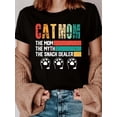 thumbnail image 1 of Cat Mom Love Your Pet Day" Graphic Tee - Casual Crew Neck Short Sleeve T-Shirt for Women, Breathable Polyester, Machine Washable, Four Seasons, Round Neck, 1 of 7