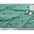 thumbnail image 3 of Soimoi Green Rayon Fabric Stripe,Puppy & Women Human Figure Print Sewing Fabric BTY 56 Inch Wide, 3 of 3
