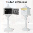thumbnail image 3 of Costway Retro Cast Aluminum Mailbox Lockable Security Postal Letter Box with Baffle Door White, 3 of 10