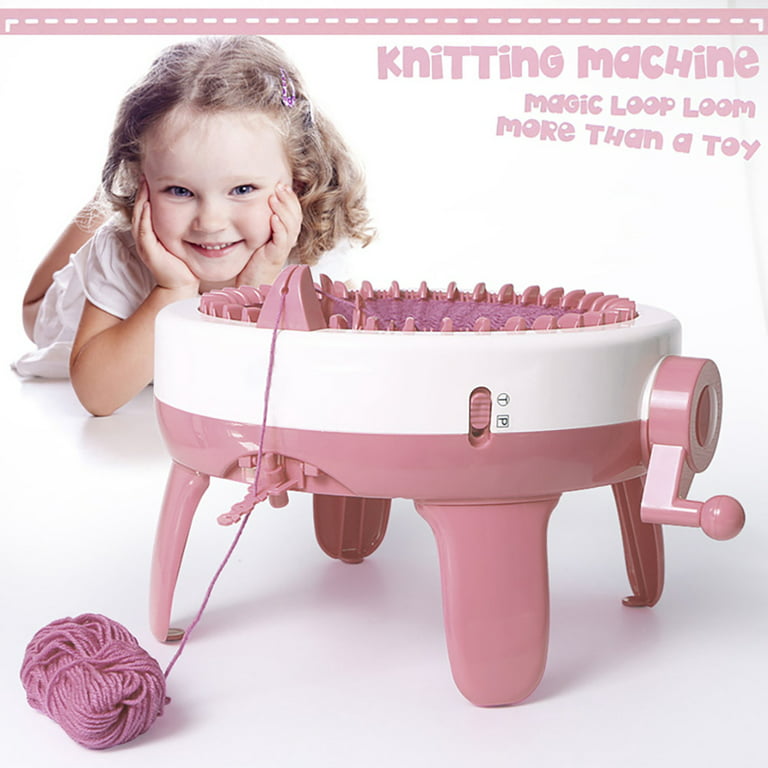 Besly Big Girls Smart 40 Needles Knitting Machine Toys Kids Smart Toys Ages 6-12 Kids Games Girls Toys, Pink