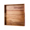 thumbnail image 1 of Serving Tray with Handles, 20 Inch Large Square Ottoman Tray Acacia Wood Decorative Tray for Living Room, Ottoman Coffee Table, Kitchen, Appetizers, Breakfast, Patio, Party, 1 of 6