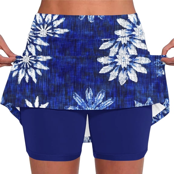 Vetsdori Womens Tennis Skorts Summer Floral Print Shorts Yoga Workout Casual,Skirts for Women