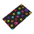 Colorful Dog Cat Paws Print Durable Face Wash Cloth Hand Towels Travel