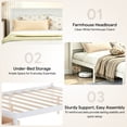 thumbnail image 4 of Full Size Bed Frame with Storage, UHOMEPRO Full Bed with Headboard and Under-Bed Storage Drawers, Easy Assembly Sturdy Platform Bed Frame, Space Saving, No Box Spring Needed, White, 4 of 10