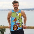 thumbnail image 6 of Logiee Dinosaur Riding a Motorcycle Print Men's Workout Tank Top,Quick Dry Workout Tank Top,Gym Muscle Tee,Fitness Bodybuilding Sleeveless T Shirt-4X-Large, 6 of 7