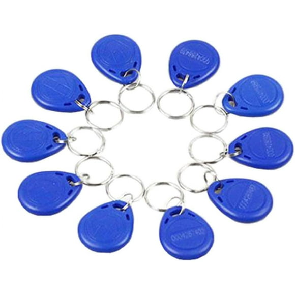 PinesC Blue 100pcs 125Khz imity ID Card Chip TK EM 4100 RFID Tag Key Fob Keyfobs Keychain Ring Token for Access Control