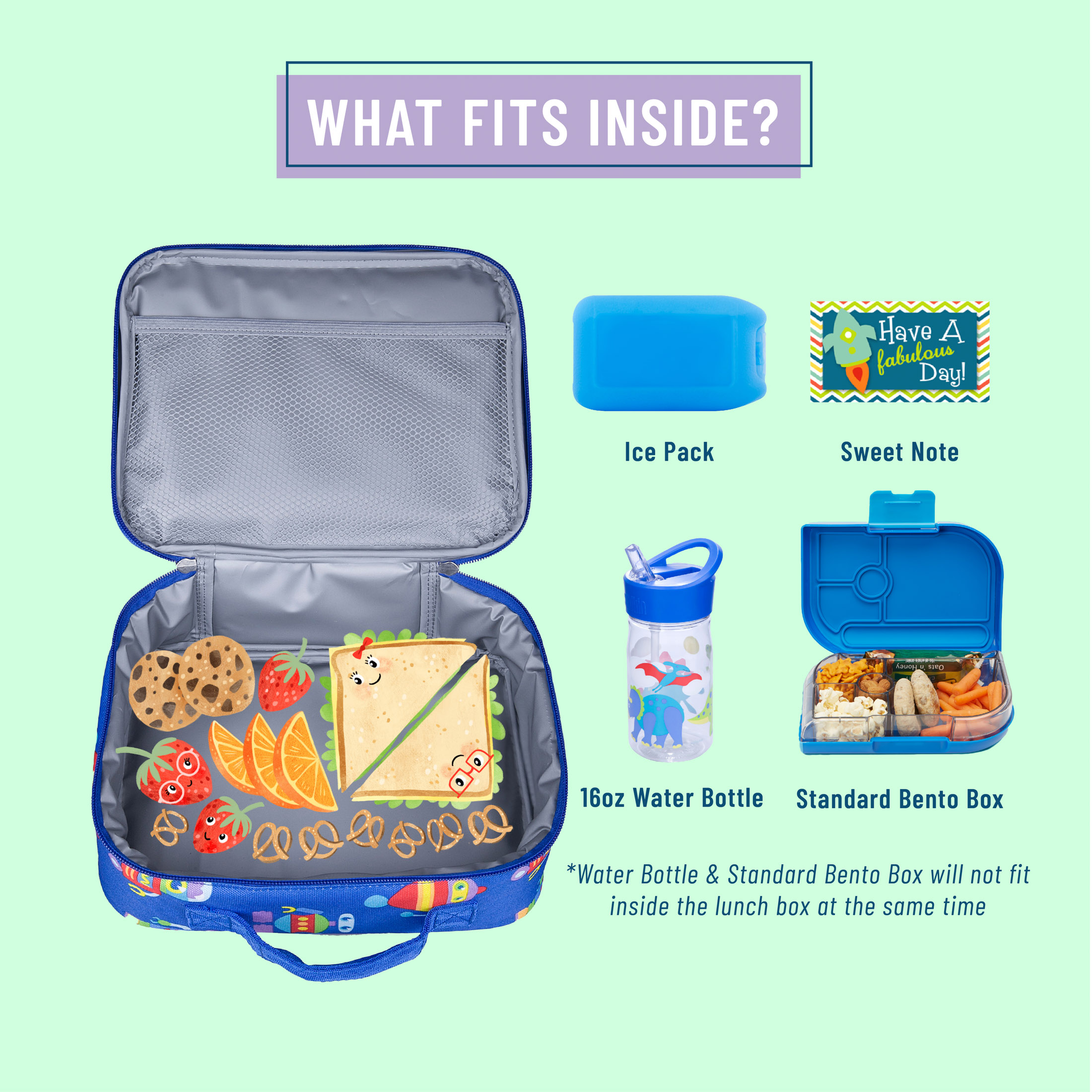 Wildkin Kids Insulated Lunch Box for Boy and Girls, BPA Free (Robots Blue) - image 4 of 8