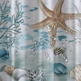 thumbnail image 5 of Orinice  Under The Sea Shower Curtain Themed Starfish and Seashells Decors for Bathroom Costal Vintage White or Ivory Background Waterproof Accessories Grey Couch and Seahorse  60x72, 5 of 7