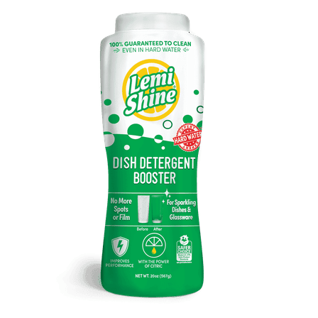 Lemi Shine Dish Detergent Booster, Gets Rid of Hard Water Spots, 20 oz - 2 pack