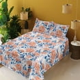 thumbnail image 2 of Ambesonne Rose Pattern Fitted & Flat Sheet with Shams 4 Pcs Set, Fantasy Dreamy Flowers, Full, Pale Vermilion Dark Blue, 2 of 5