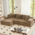 thumbnail image 3 of Homall 109" L-Shape Modular Sectional Sofa Couches Cloud Memory Foam Sofa Deep Seat Upholstered Couches with Oversized Chaise for Living Room,Brown, 3 of 7