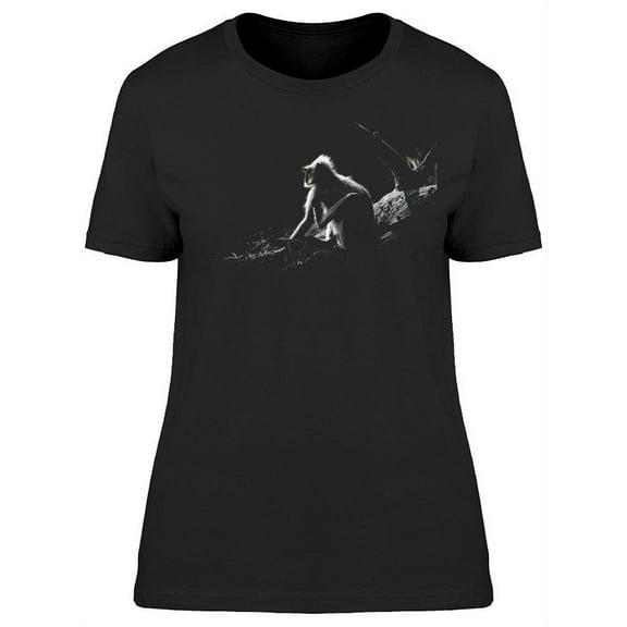 Silhouette Of  Langur Monkey  T-Shirt Women -Image by Shutterstock, Female Large
