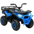 thumbnail image 2 of Qaba 12V Kids ATV, Battery Powered 4 Wheeler Quad w/ Spring Suspension Wheels, Rear Storage Basket, Lights, Music, Blue, 2 of 9