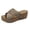 Khaki, variant on Women's Platform Wedge Sandals Cork Chunky Heels Slip On Platform Slides Dress Shoes Fashion Studded Open Toe Casual Beach Sandals Black Size 9.5