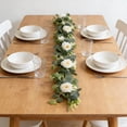 thumbnail image 4 of With White Roses A Faux Rose And Greenery And Vine Suitable For Wedding And Home Party Runner ., 4 of 5