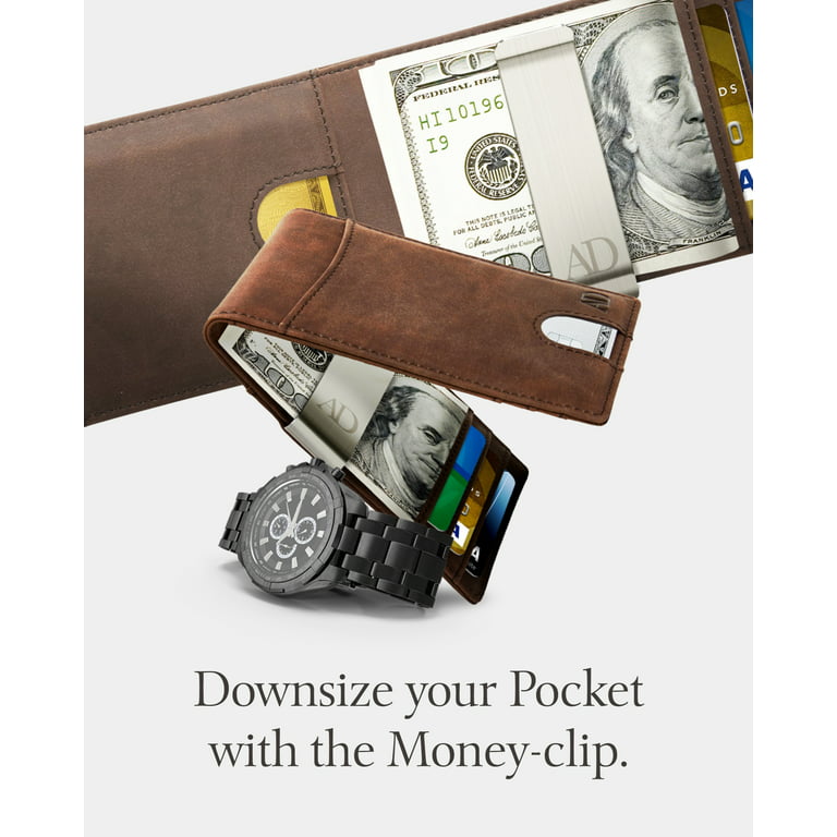 Slim Bifold Wallets For Men - Money Clip Wallet RFID Blocking Front Pocket  Leather Thin Minimalist Mens Wallet Credit Card Holder Gifts For Him