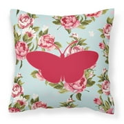 Angle View: Carolines Treasures Butterfly Shabby Chic Roses Outdoor Pillow