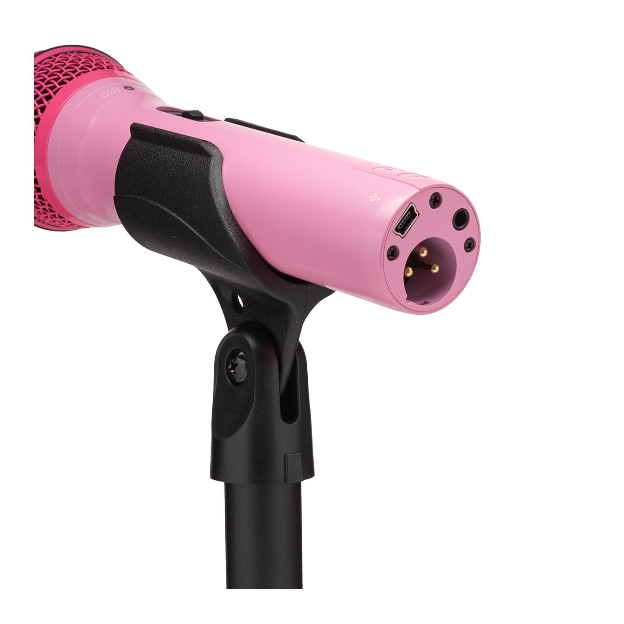 Samson Q2U Dynamic USB Microphone (Pink, 3-pack) Bundle with 3 x Shockmounts, 3 x Boom Arms and 3 x Pop Filters (12 items)