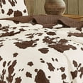 Rustic Cowhide Brown Bedspread Quilt 3 Piece Set