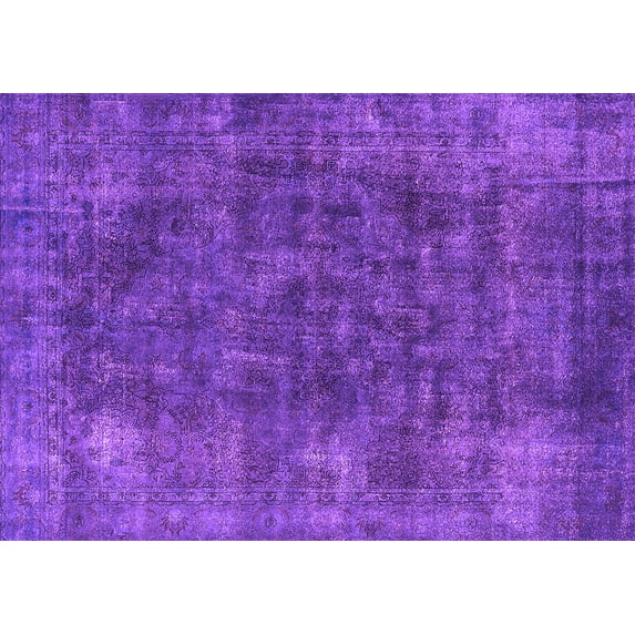 Ahgly Company Indoor Rectangle Oriental Purple Industrial Area Rugs, 7' x 10'