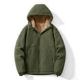 thumbnail image 2 of VSSSJ Fleece Hoodies for Men Heavyweight Full-Zip Warm Sweatshirt Sherpa Lined Hooded Thermal Jacket Thickened Winter Coats with Zipper Pockets Green M, 2 of 3