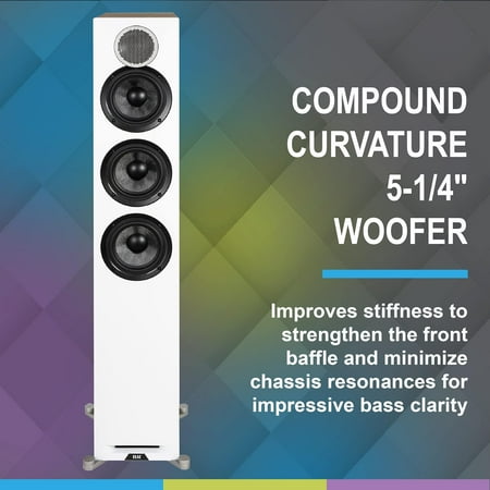 ELAC - Debut Reference Floorstanding Speaker - White/Oak