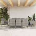 thumbnail image 1 of vidaXL 9 Piece Garden Dining Set Grey and Black Poly Rattan and Steel, 1 of 5