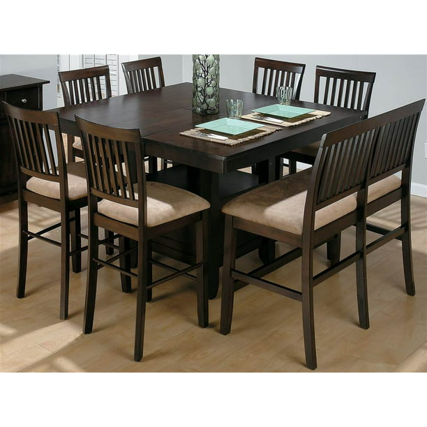 Pc Counter Height Expansion Dining Set, High Dining Table Set For 8