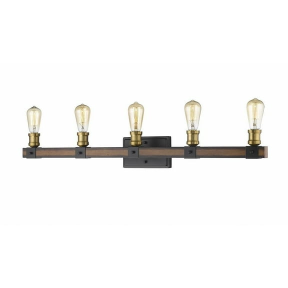 5 Light Vanity Light Fixture in Restoration Style 38 inches Wide By 9.75 inches High-Rustic Mahogany Finish Bailey Street Home 372-Bel-3173639