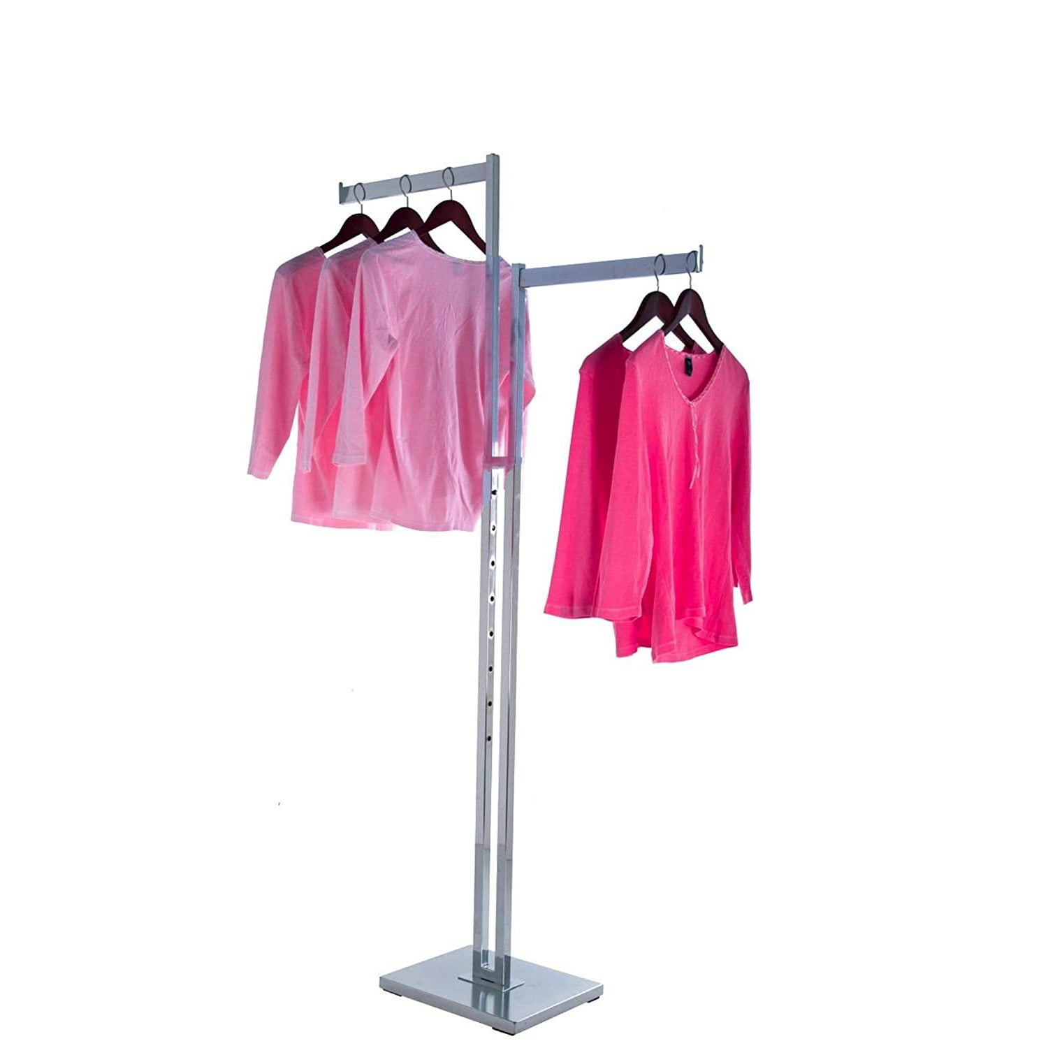 Codllyne Clothing Rack Heavy Duty Chrome 2 Way Clothes Rack