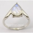 thumbnail image 2 of 925 Solid Silver Exclusive Drop Rainbow Moonstone Unusual Ring Size 5 Bijoux, 2 of 3