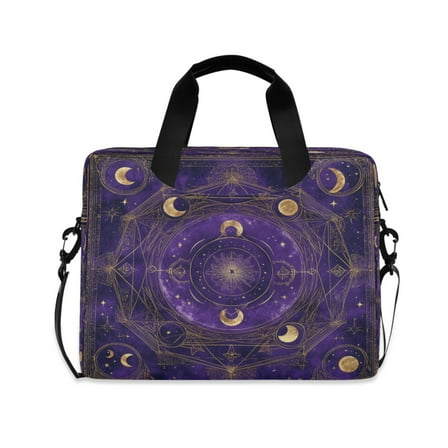 16" Laptop Tote Bag Laptop Sleeve Case Computer Briefcase for Work & Travel Purple Celestial Pattern