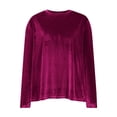thumbnail image 4 of Jinhomg Fleece Shirt for Women Dressy Casual Solid Work Blouses Plus Size Comfy Long Sleeve Crew Neck Tunic Tops Soft Spring Pullovers Hot Pink XXL, 4 of 7