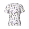 thumbnail image 3 of Naloa Lavender Flowers Men's T-Shirt Sport T-shirt Men's Basic Tee Casual Men's Shirt, Round Neck, Short Sleeves - Medium, 3 of 5