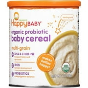 (4 pack) (4 Cans) Happy Baby Organic Probiotic Multi-Grain Baby Cereal, 7 oz