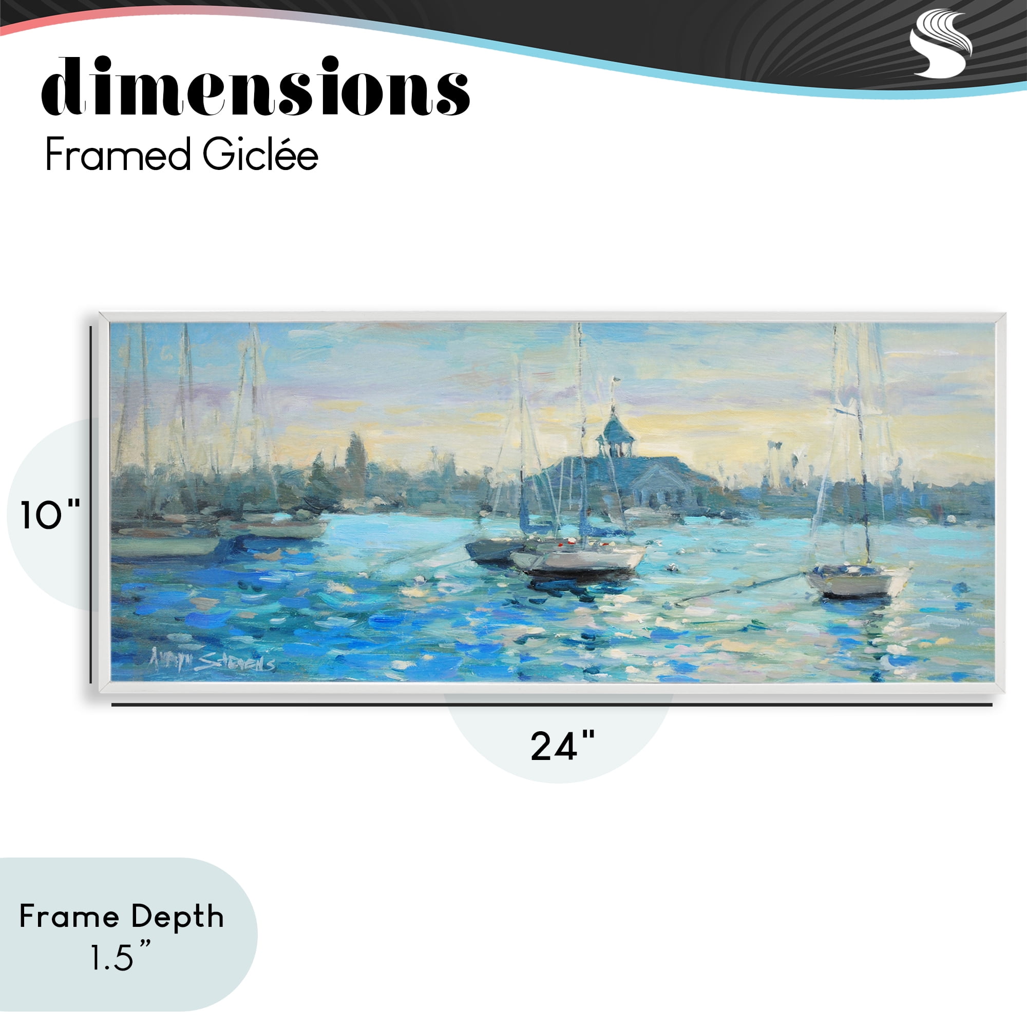 Stupell Industries Sunday On The Water White Framed Giclee Art, design by Allayn Stevens