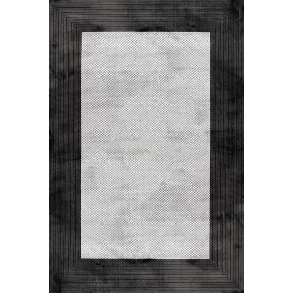 Anthracite Geometric Area Rugs for Living Room Washable Rugs Boho Moroccan Area Rug Soft Neutral Geometric Bohemian Carpet Distressed Indoor Rug for Bedroom Dining Room Office Foldable Nonslip Rug
