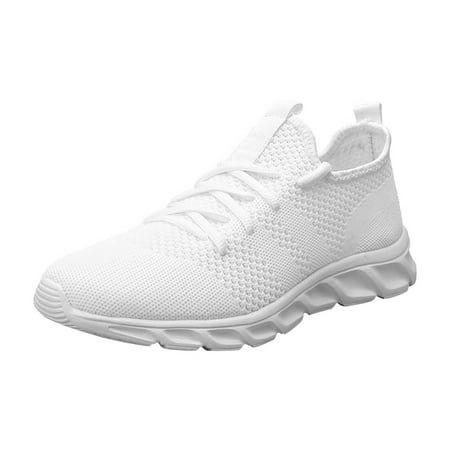 

Sneakers for Men Men Solid Color Mesh Lace Up Casual Shoes Comfortable Breathable Soft Sole Sneakers Mens Sneakers Mesh White 42