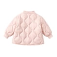thumbnail image 3 of Xdegoge Toddler Girls Quilted Jacket Kids Lightweight Puffer Coat Button Down Long Sleeve Winter Fall Warm Outerwear, Size 3-4T, 3 of 6