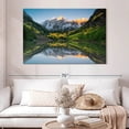 thumbnail image 2 of Elephant Stock Maroon Bells Lake Sunshine Wall Art - Horizontal Canvas Wall Art - Living Room Wall Decor - Nature Canvas - Gray And White Decor - 51" x 34", 2 of 8