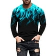 thumbnail image 3 of Patlollav Mens Tops Flame Print Round Neck Long Sleeve T-Shirt, 3 of 6