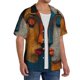 thumbnail image 2 of Balery Abstract Colorful Duality Camisa Casual de Manga Corta con Botones para Hombre, Texturizada, Estilo Cubano, para Playa, Verano-Large, 2 of 5