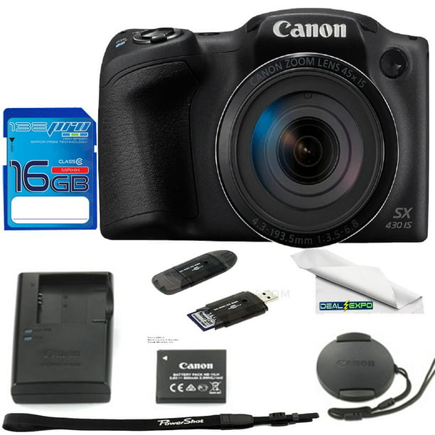 bevestig alstublieft maaien Jeugd Canon Powershot SX430 (Black) +Deal-expo Bundle - Walmart.com