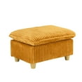 thumbnail image 7 of 36" Small Chaise Lounge Indoor, Modern Corduroy Sleeper Chair with Ottoman and Armrests, Single Sofa Chair with Thick Cushion for Living Room, Yellow, 7 of 7