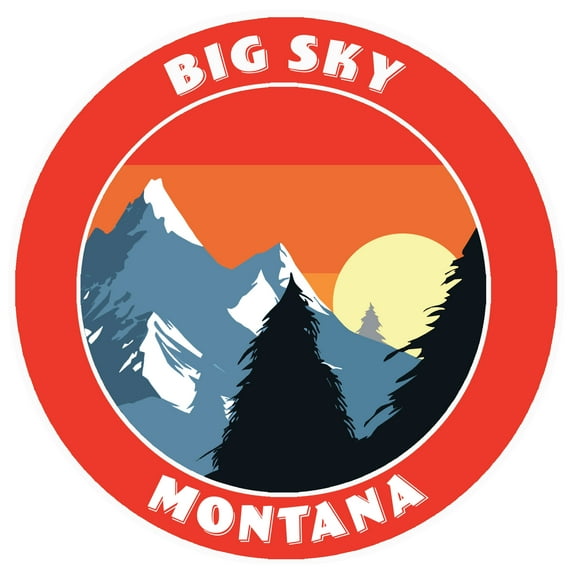Big Sky, Montana Decorative Car Truck Decal Window Sticker Vinyl Die-Cut Wildlife Travel Adventure Vacation Tourist Souvenir