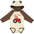 thumbnail image 3 of Inktastic Farmer Tractor Little Sis Girls Long Sleeve Baby Bodysuit, 3 of 5