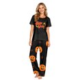 thumbnail image 3 of Family Pajamas Matching Sets - 2 piece Halloween Print Short Sleeve Tops + Pants Sleepwear,Casual Family Outfits Sets for S Pjs, 3 of 8